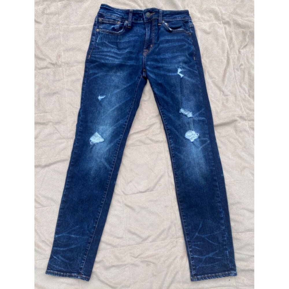 American Eagle Mens Jeans 31x32 Skinny Blue Ripped Next Level Flex AE Distressed